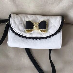 Betsy Johnson Purse White and Black Quilted Bag